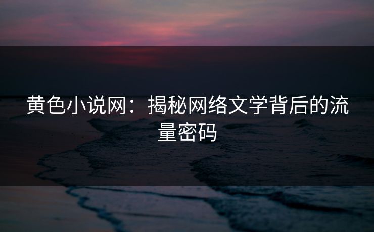 黄色小说网：揭秘网络文学背后的流量密码