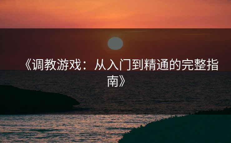 《调教游戏:从入门到精通的完整指南》
