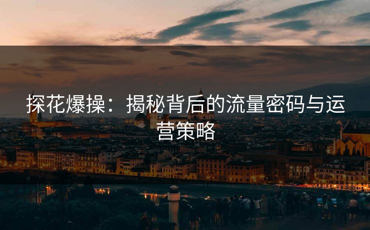 探花爆操：揭秘背后的流量密码与运营策略